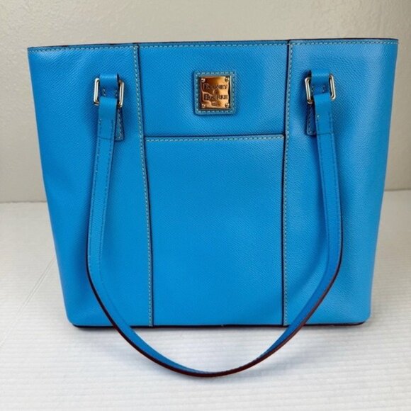 Dooney & Bourke saffiano leather small lexington blue tote satchel shoulder bag - Picture 1 of 13